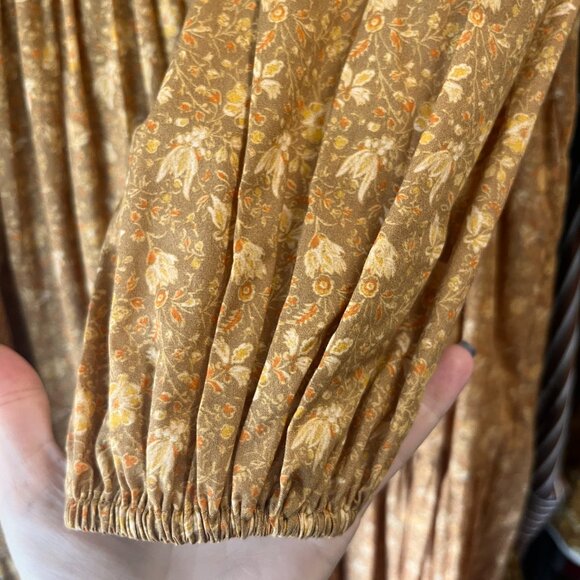 Like New Christy Dawn Yellow Long Sleeve Ruched Bodice Cotton Dress - Picture 6 of 6